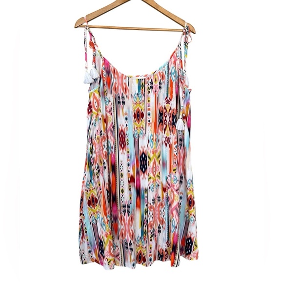 La Blanca Aztec Print Swimsuit Cover-up Mini Dress - Picture 3 of 7
